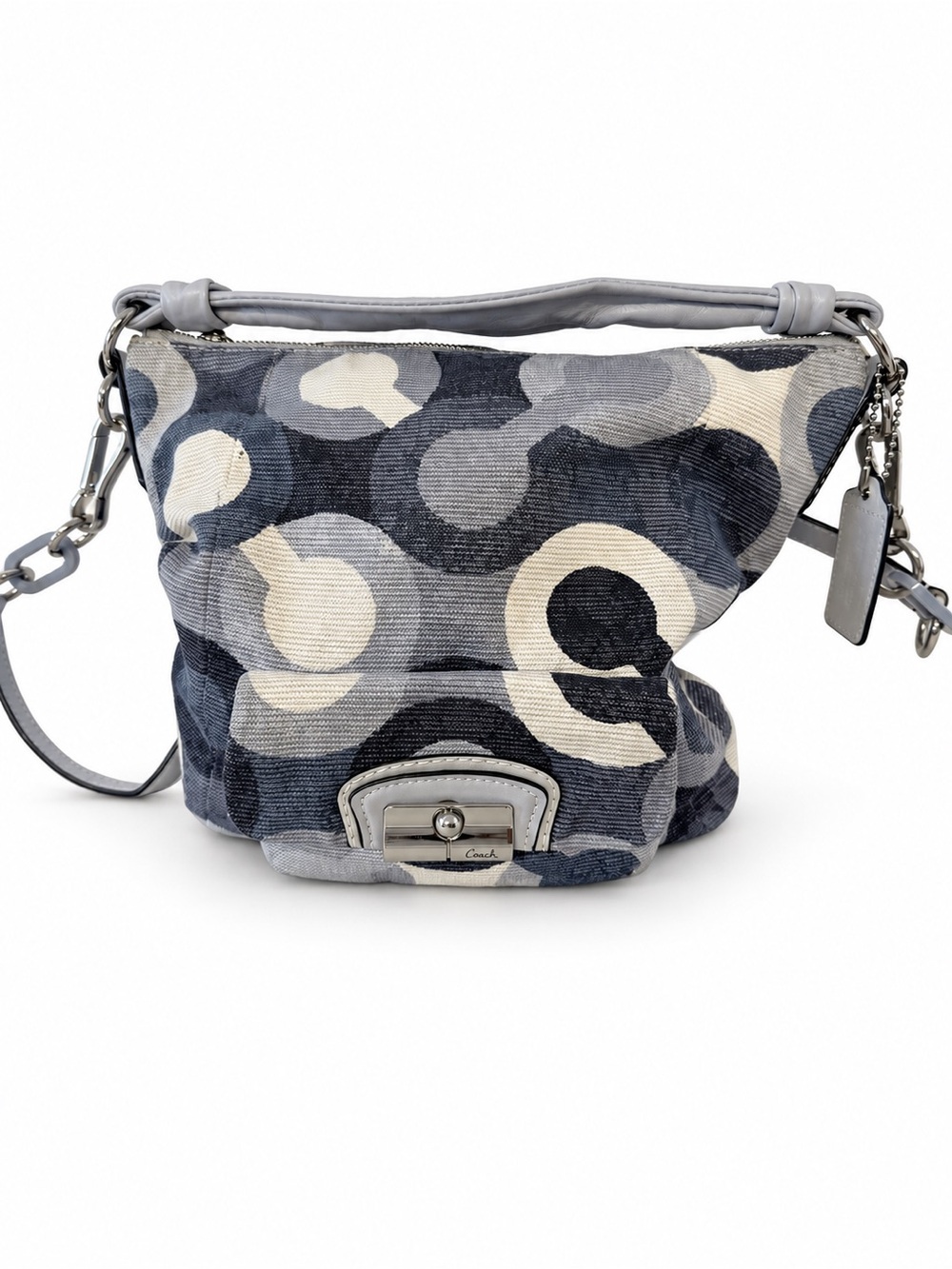 Coach Kristin 14860 Op Art Sequin Convertible Hobo Crossbody Bag